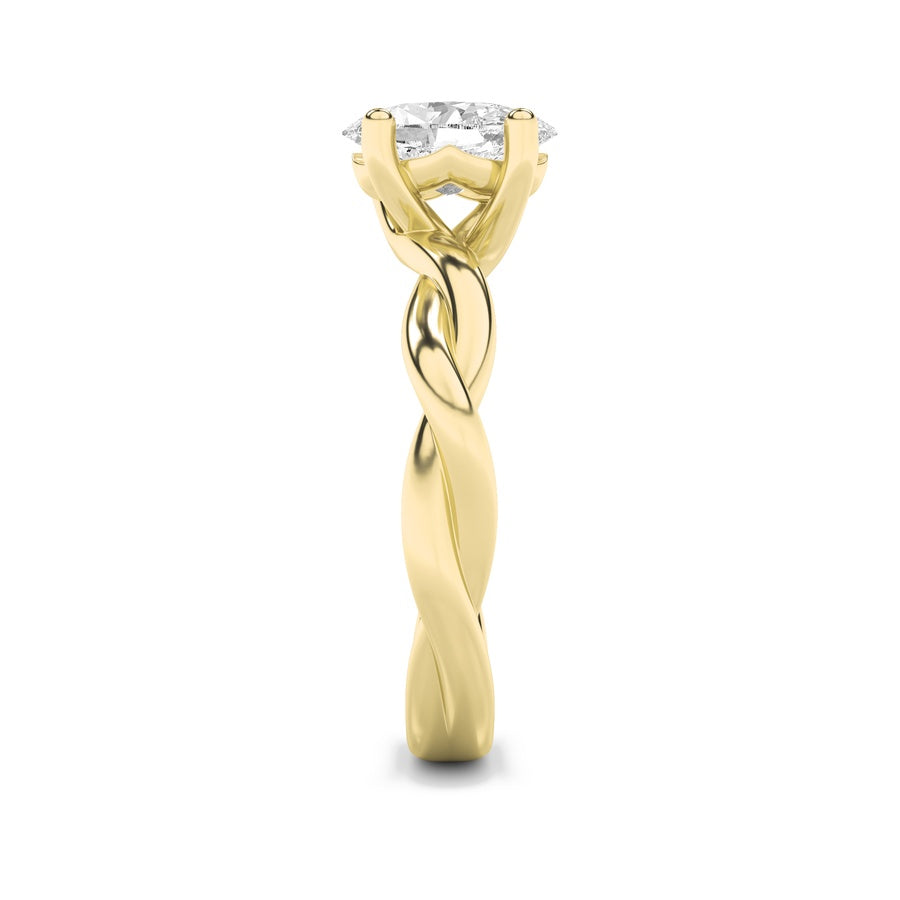 Oval Shape Twisted Shank Solitaire Engagement Ring lab grown diamond