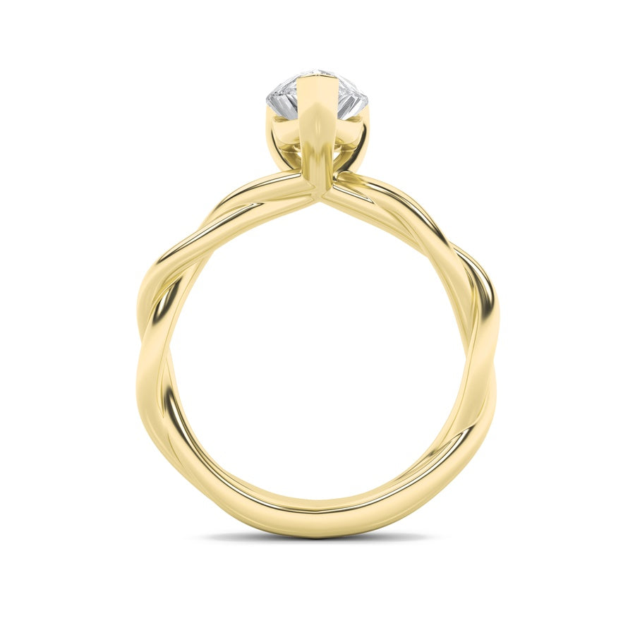 2Cttw Pear Shaped Lab Grown Diamond (F/VS) TwistedShank Solitaire Engagement Ring in 14K Gold