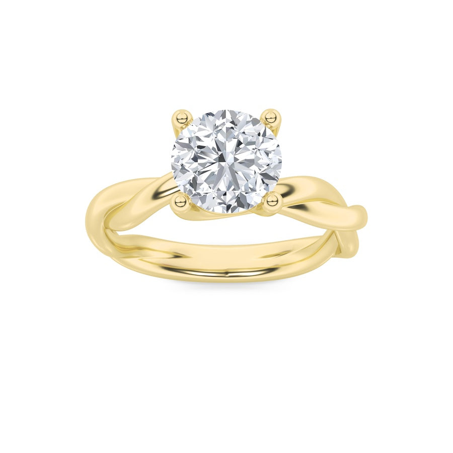 Round Shape Twisted Shank Solitaire Engagement Ring lab grown diamond