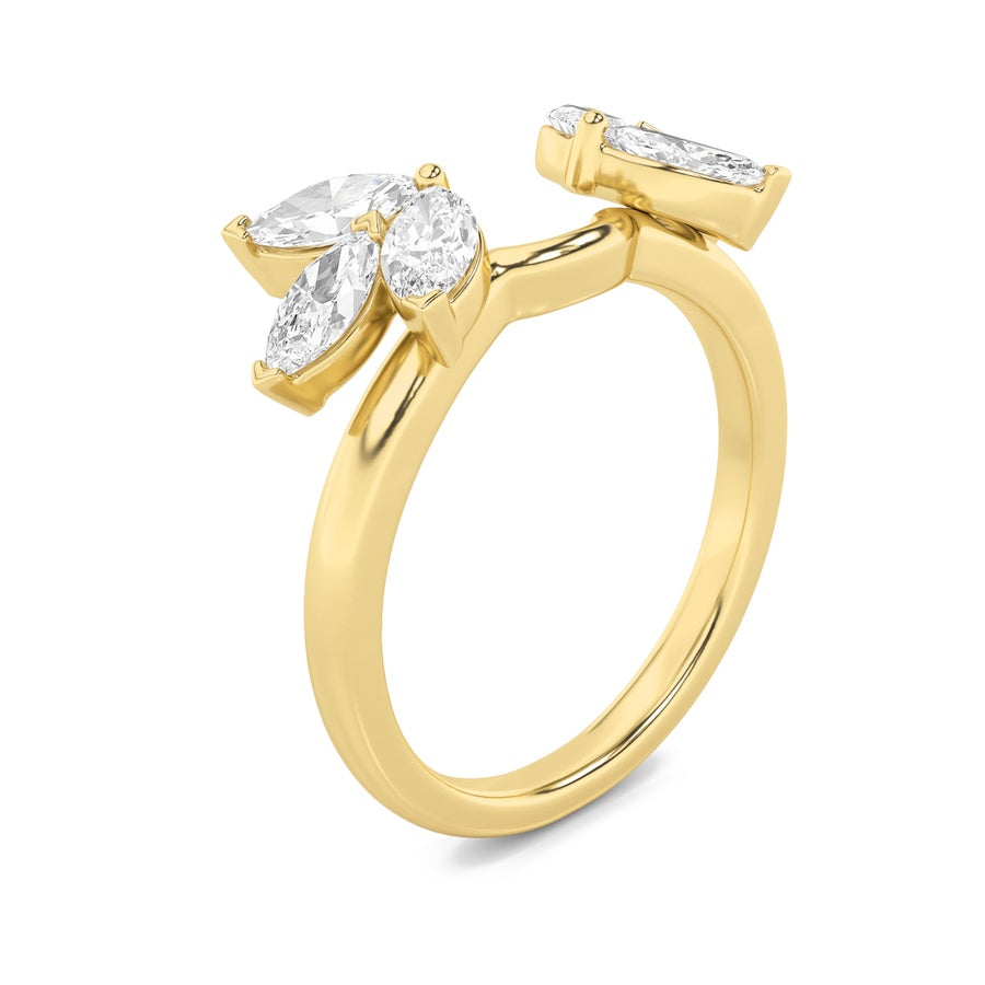 1Cttw Marquise Shaped Lab Grown Diamond (F/VS) Wrap Ring in 14K Gold