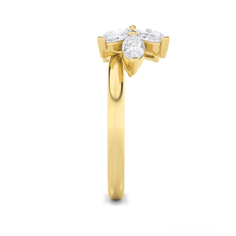 1Cttw Marquise Shaped Lab Grown Diamond (F/VS) Wrap Ring in 14K Gold