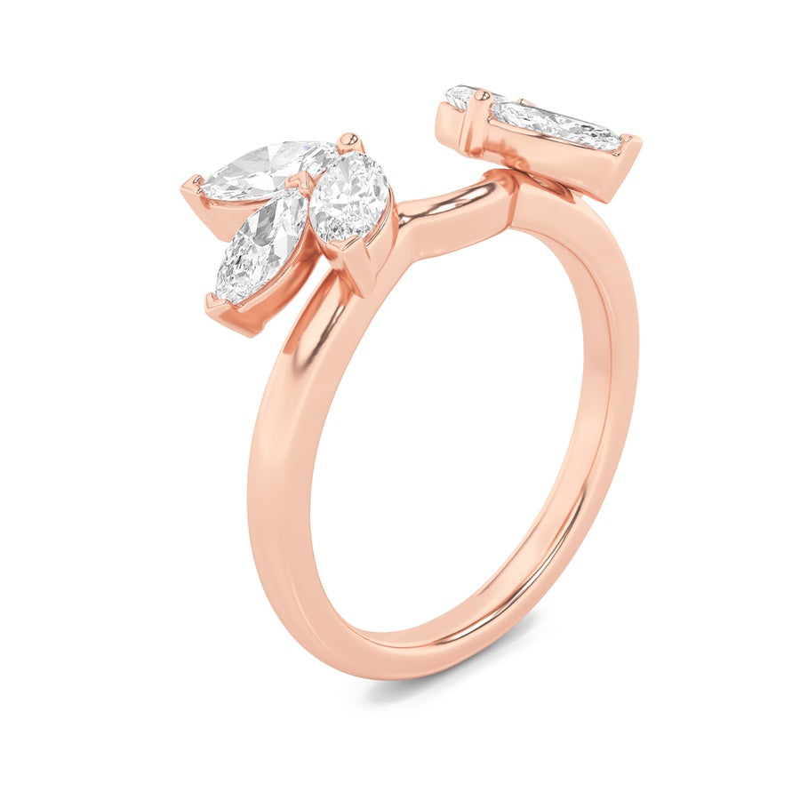 1Cttw Marquise Shaped Lab Grown Diamond (F/VS) Wrap Ring in 14K Gold