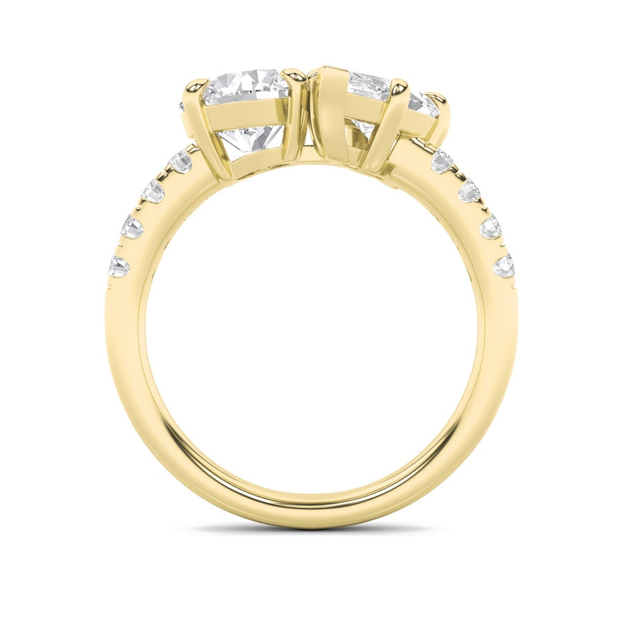 Round Shape Toi Et Moi Engagement Ring lab grown diamond