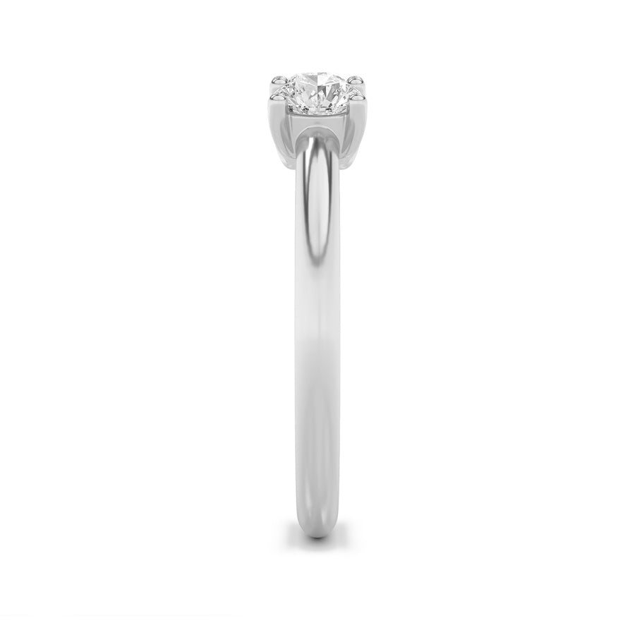 0.75Cttw Round Shaped Lab Grown Diamond (F/VS) Three Stone Band Ring in 14K Gold