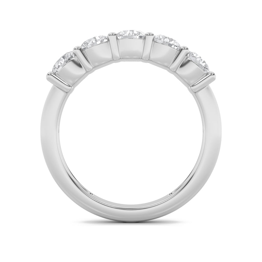 1.5Cttw Round Shaped Lab Grown Diamond (F/VS) FiveStone Band Ring in 14K Gold