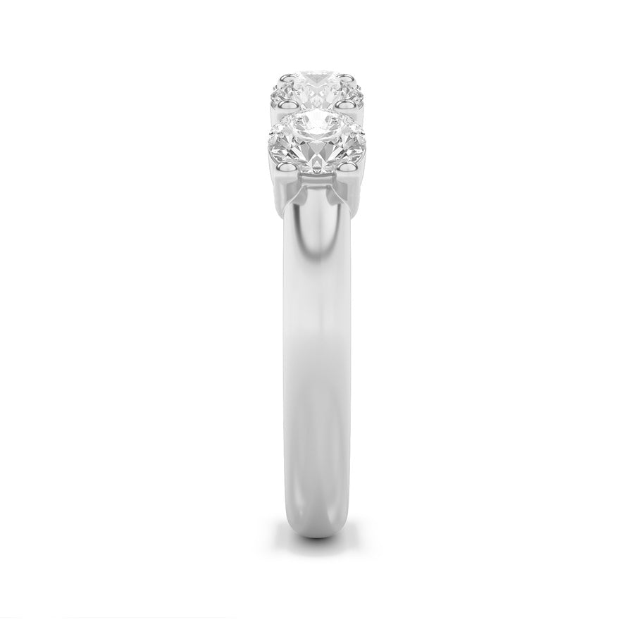 1.5Cttw Round Shaped Lab Grown Diamond (F/VS) FiveStone Band Ring in 14K Gold