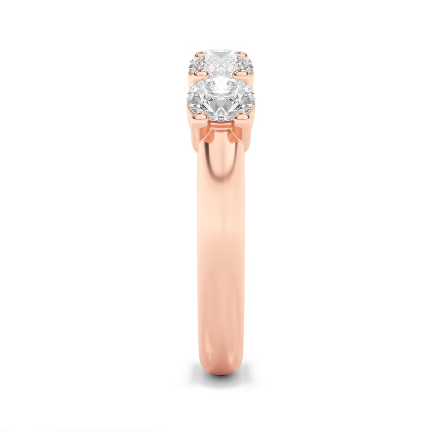 1.5Cttw Round Shaped Lab Grown Diamond (F/VS) FiveStone Band Ring in 14K Gold
