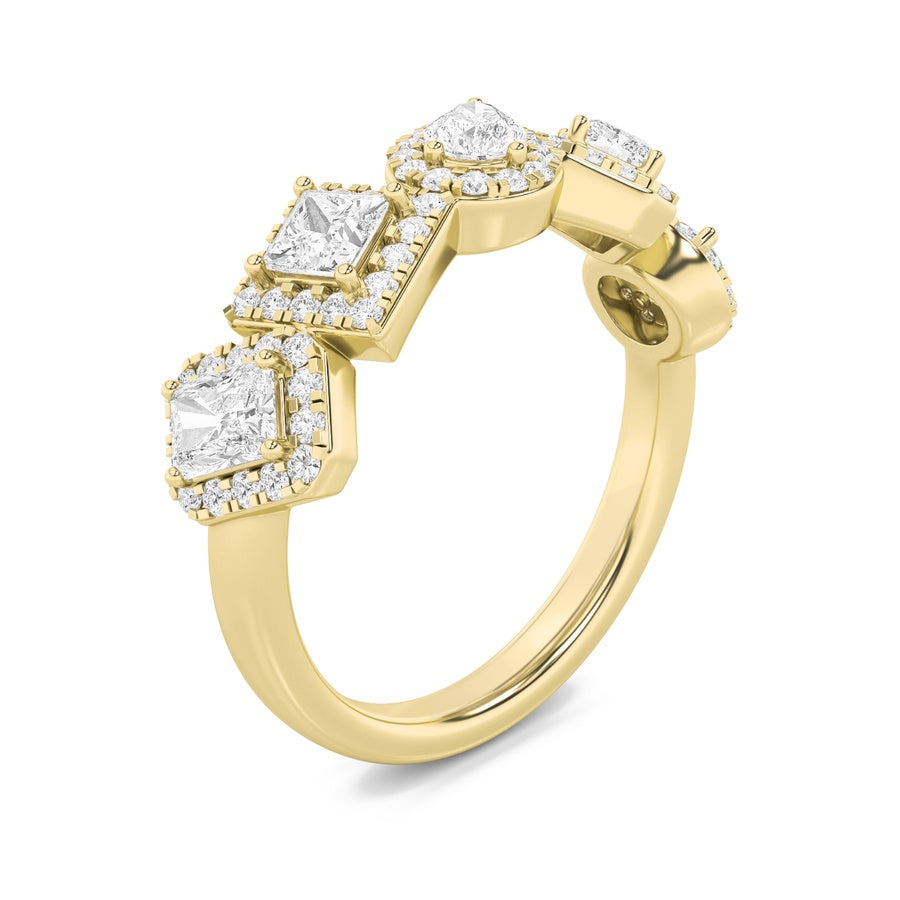Mix Shape Five Stone Ring lab grown diamond