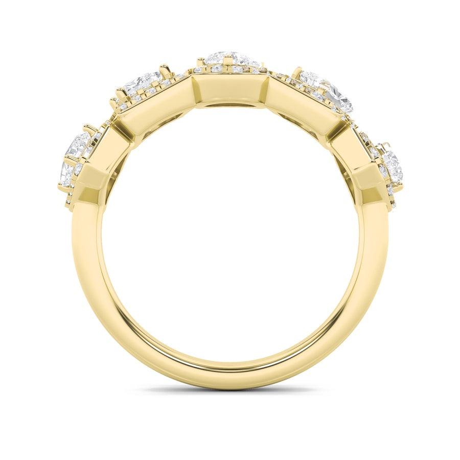 Mix Shape Five Stone Ring lab grown diamond