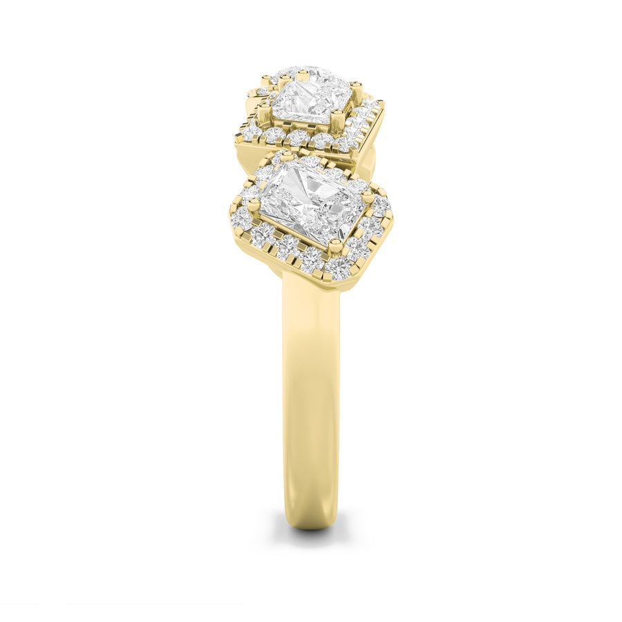 Mix Shape Five Stone Ring lab grown diamond