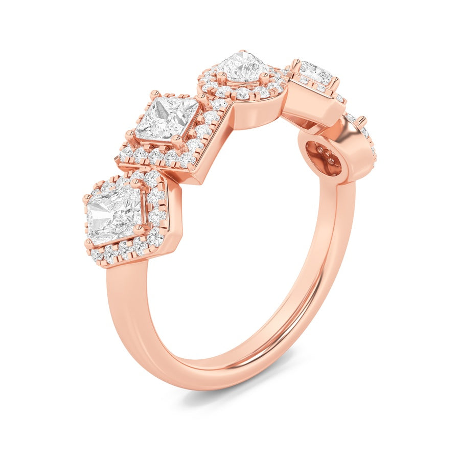 Mix Shape Five Stone Ring lab grown diamond