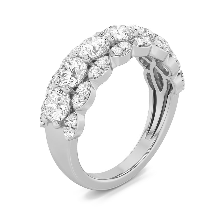 Round Shape Multi Stone Band Ring lab grown diamond