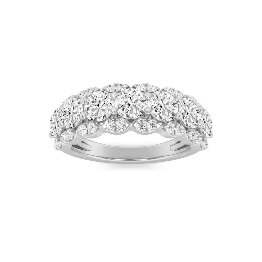 Round Shape Multi Stone Band Ring lab grown diamond