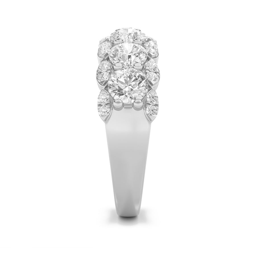 Round Shape Multi Stone Band Ring lab grown diamond