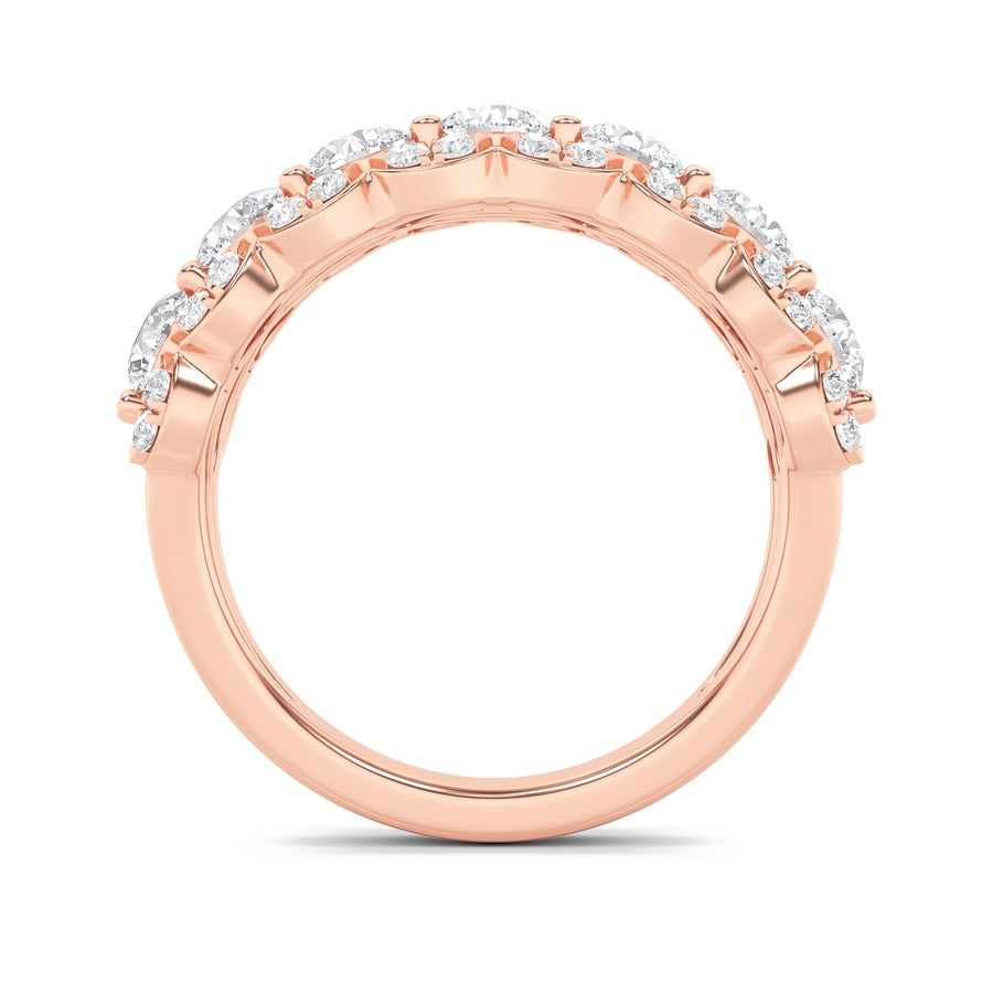 Round Shape Multi Stone Band Ring lab grown diamond