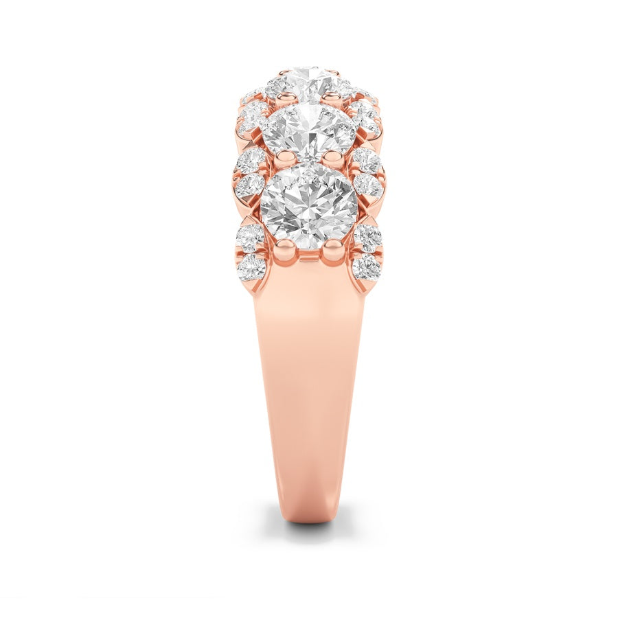 Round Shape Multi Stone Band Ring lab grown diamond