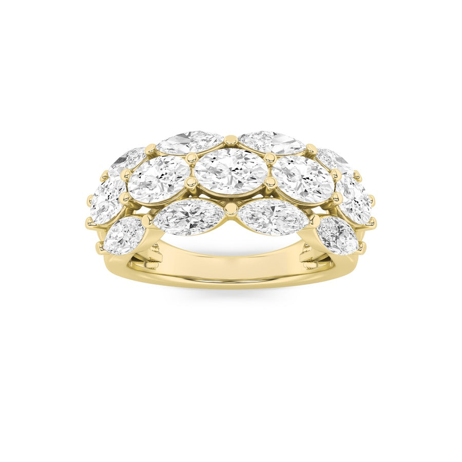 Oval Shape Multi Stone Band Ring lab grown diamond