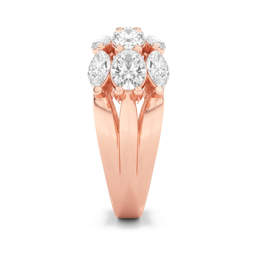 Oval Shape Multi Stone Band Ring lab grown diamond