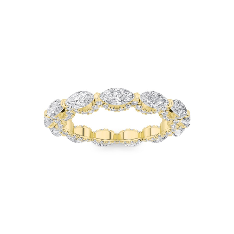 2.5Cttw Marquise Shaped Lab Grown Diamond (F/VS) Eternity Band Ring in 14K Gold