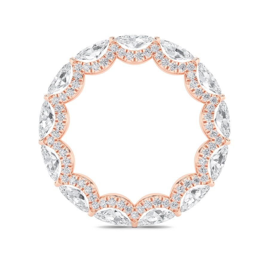 2.5Cttw Marquise Shaped Lab Grown Diamond (F/VS) Eternity Band Ring in 14K Gold
