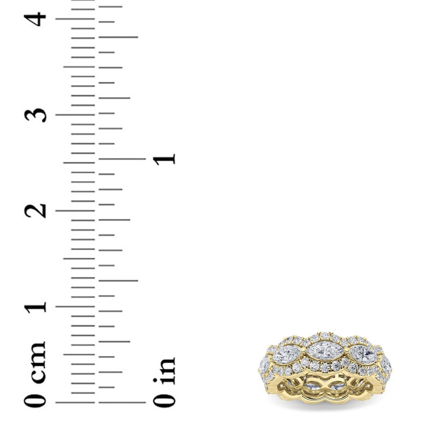 4Cttw Marquise Shaped Lab Grown Diamond (F/VVS) Eternity Band Ring in 14K Gold