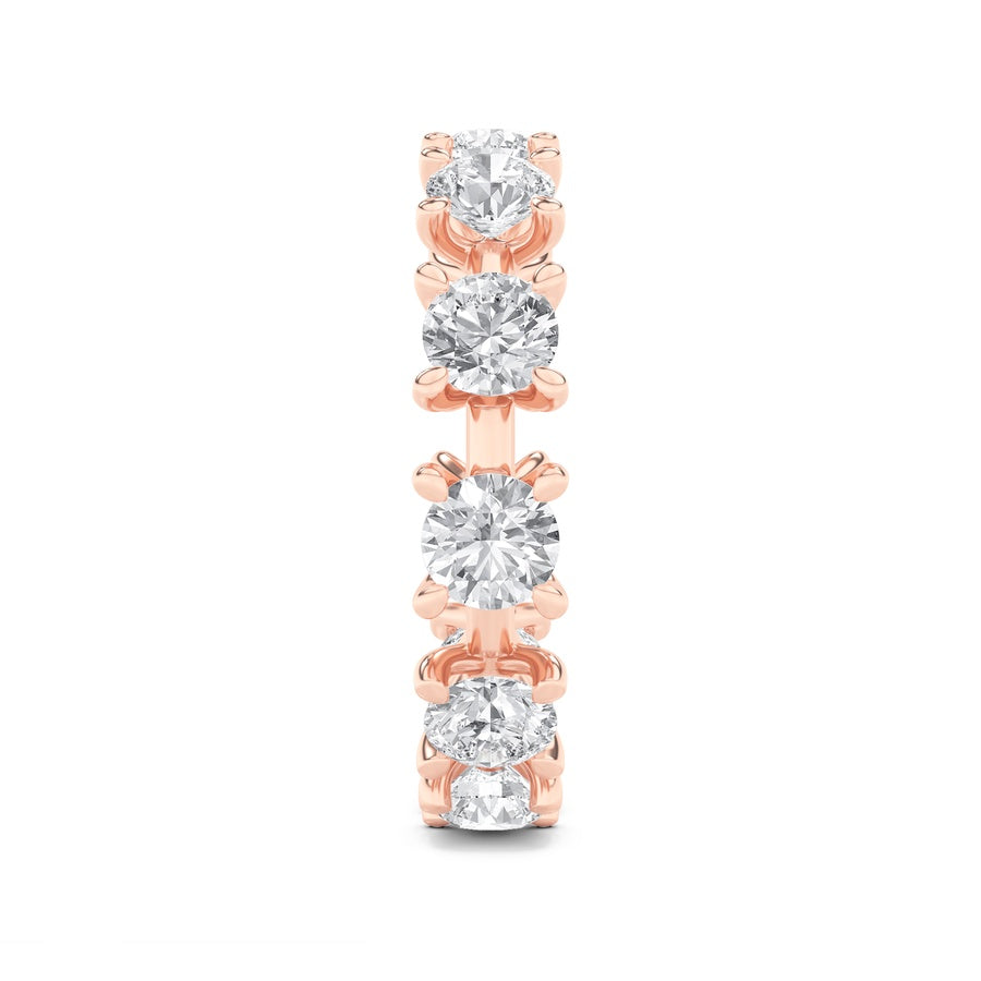 3Cttw Round Shaped Lab Grown Diamond (F/VS) Eternity Band Ring in 14K Gold