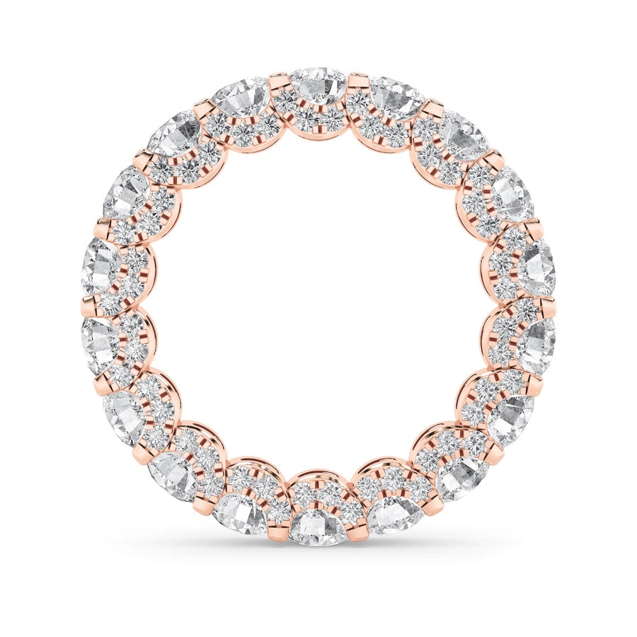 5Cttw Round Shaped Lab Grown Diamond (F/VS) Eternity Band Ring in 14K Gold