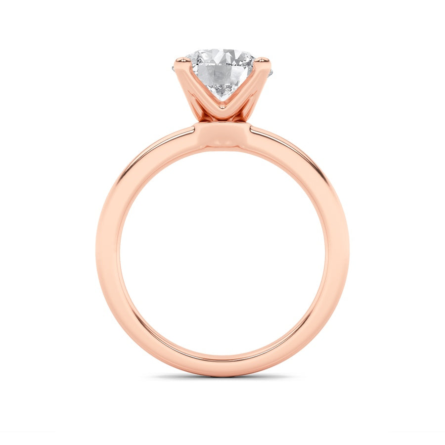 2Cttw Round Shaped Lab Grown Diamond (F/VS) Classic Solitaire Engagement Ring in 14K Gold