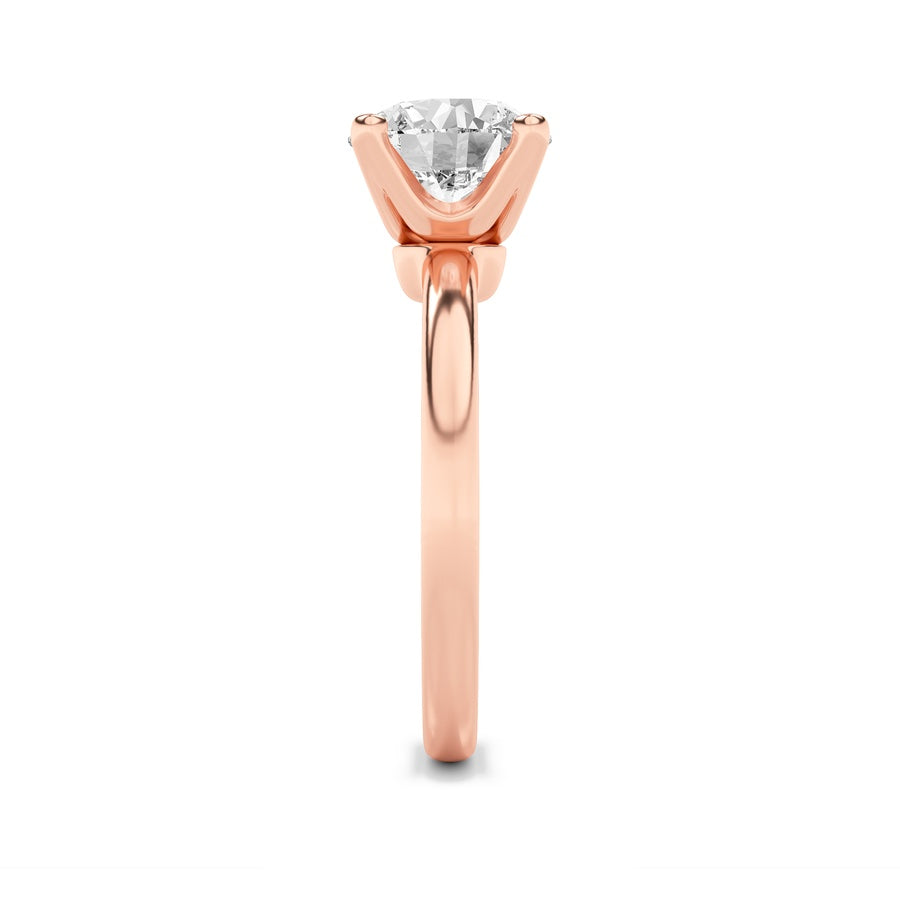 2Cttw Round Shaped Lab Grown Diamond (F/VS) Classic Solitaire Engagement Ring in 14K Gold
