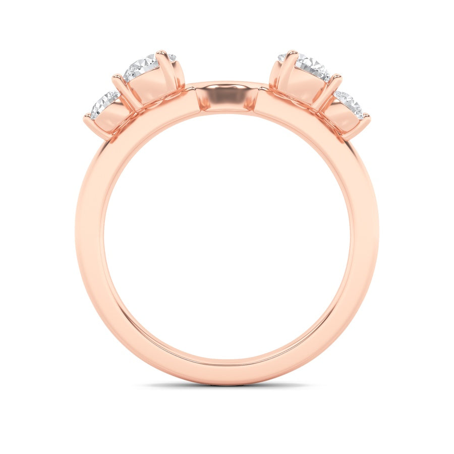 0.75Cttw Round Shaped Lab Grown Diamond (F/VS) Fashion Wrap Ring in 14K Gold