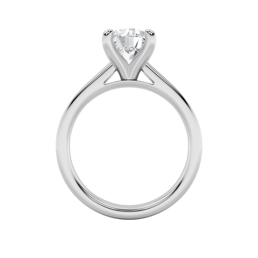 1Cttw Round Shaped Lab Grown Diamond (E/VS) Classic Solitaire Engagement Ring in 14K Gold