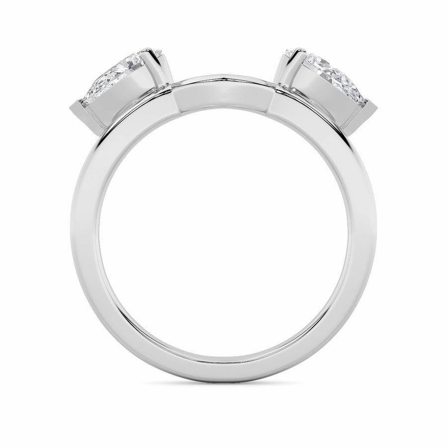 1Cttw Pear Shaped Lab Grown Diamond (F/VS) Wrap Ring in 14K Gold