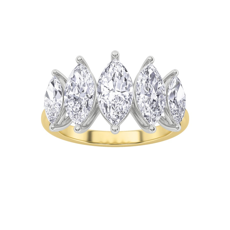 Marquise Shape Five Stone Ring lab grown diamond
