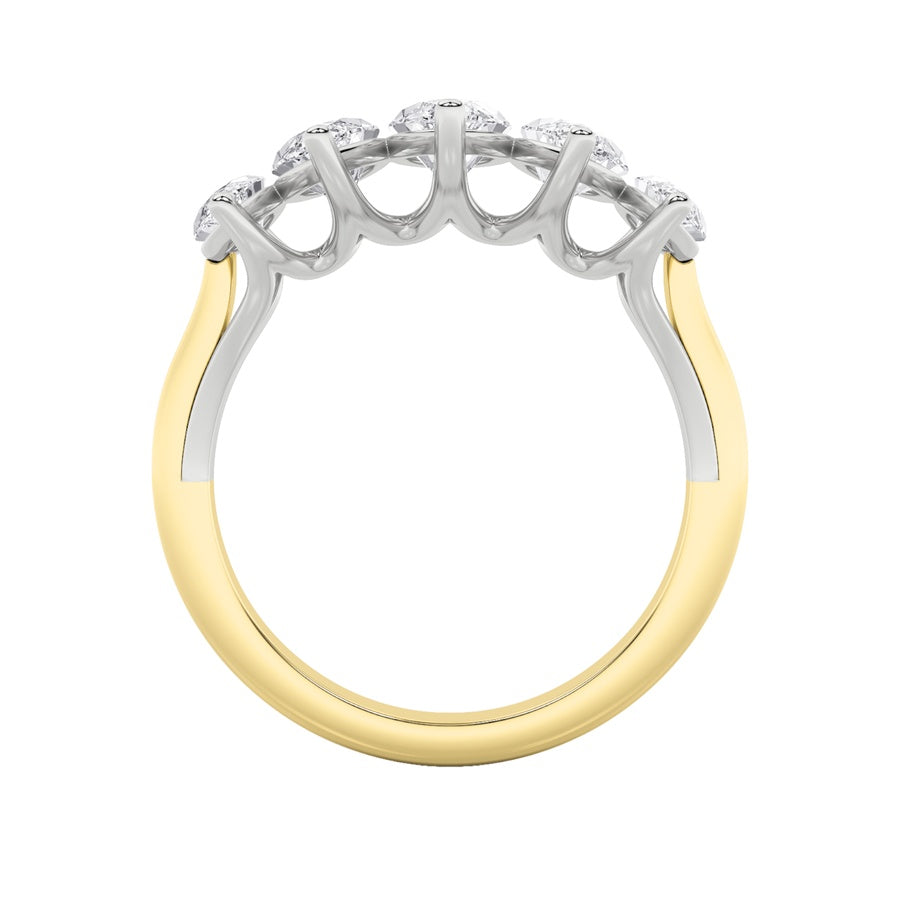 Marquise Shape Five Stone Ring lab grown diamond
