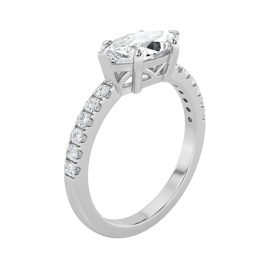 Marquise Shape East West Accented Ring lab grown diamond