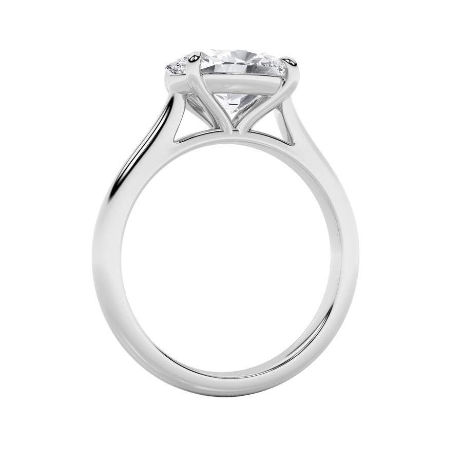 Oval Shape East West Accented Ring lab grown diamond