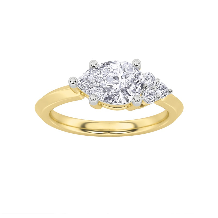 Pear Shape East West Fashion Ring lab grown diamond