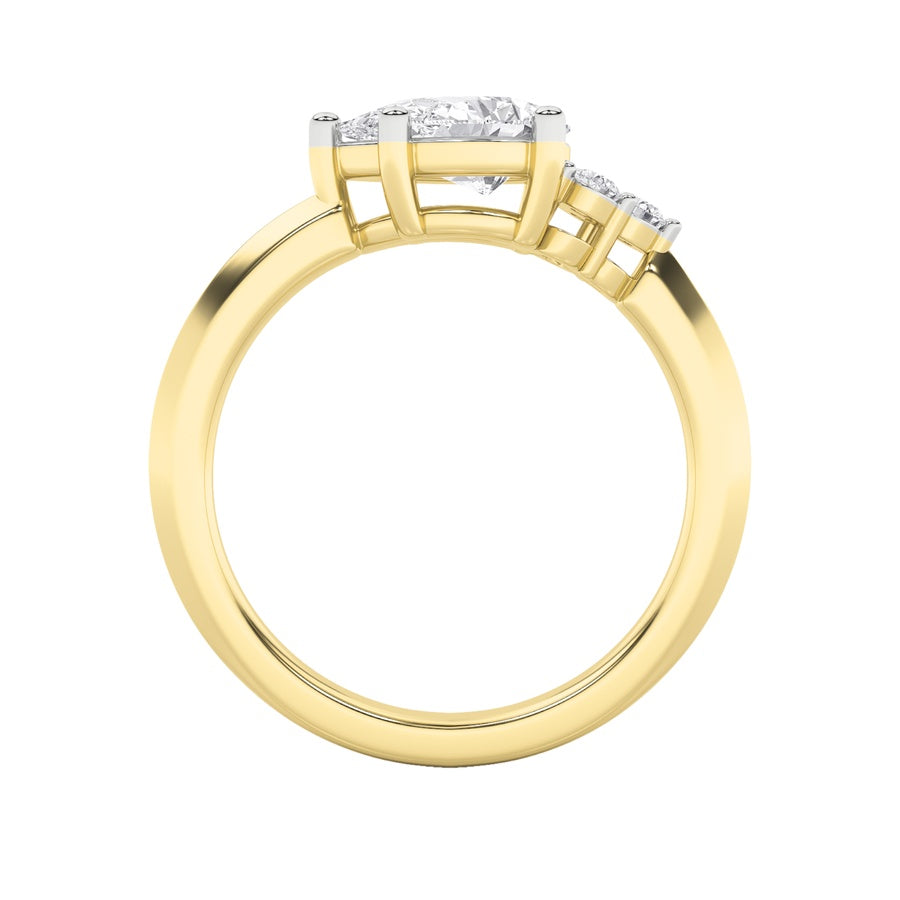 Pear Shape East West Fashion Ring lab grown diamond