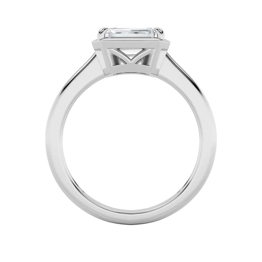 Emerald Shape East West Solitaire Ring lab grown diamond