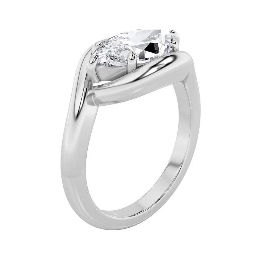 Marquise Shape East West Solitaire Ring lab grown diamond