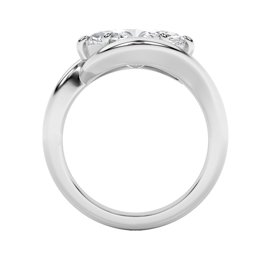 Marquise Shape East West Solitaire Ring lab grown diamond