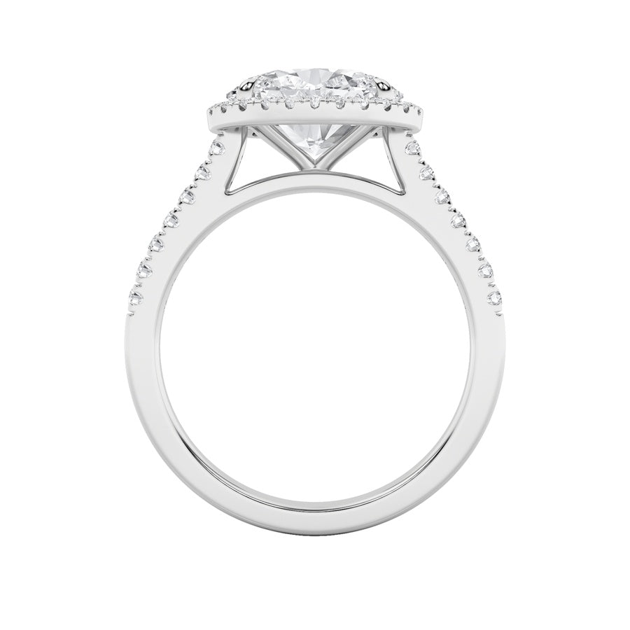 2Cttw Oval Shaped Lab Grown Diamond (F/VS) East West Accented Solitaire Ring in 14K Gold