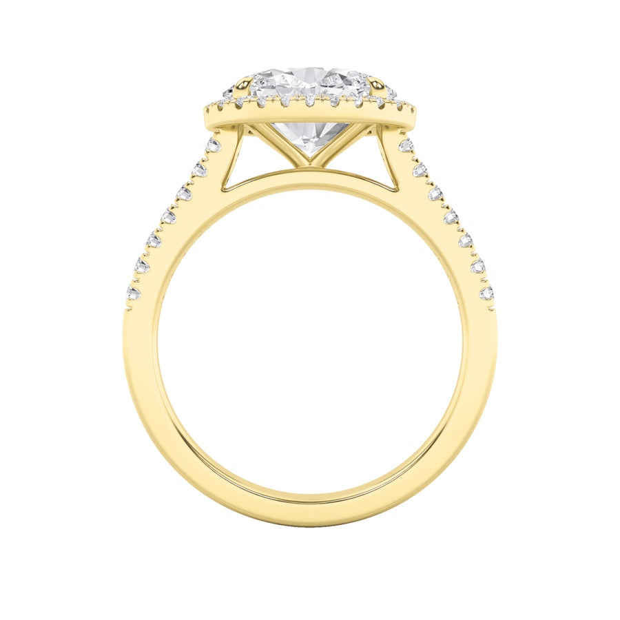 2Cttw Oval Shaped Lab Grown Diamond (F/VS) East West Accented Solitaire Ring in 14K Gold