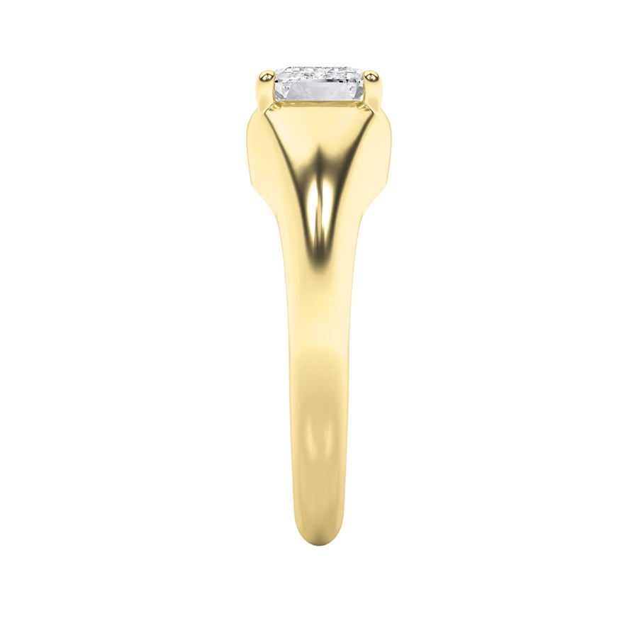 2Cttw Emerald Shaped Lab Grown Diamond (G/VS) EastWest Solitaire Ring in 14K Gold