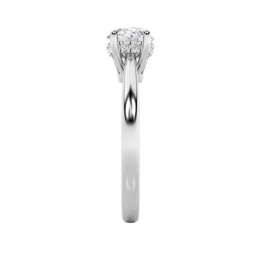 1.5Cttw Oval Shaped Lab Grown Diamond (F/VS) EastWest Solitaire Ring in 14K Gold