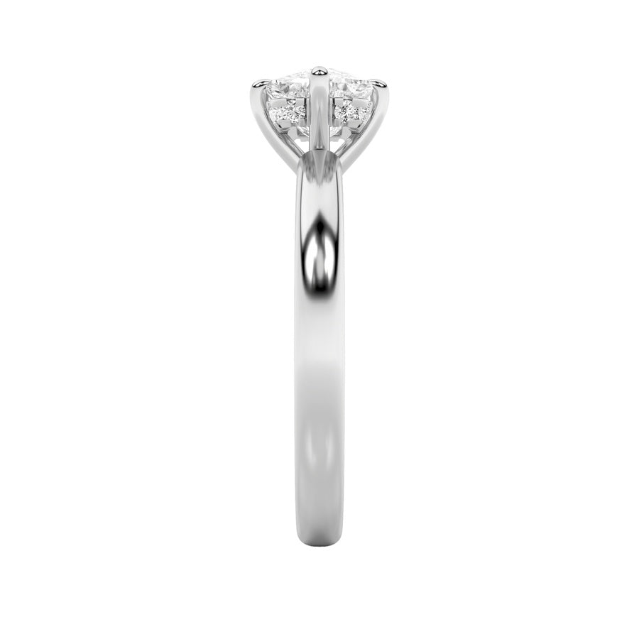 Cushion Shape East West Solitaire Ring lab grown diamond