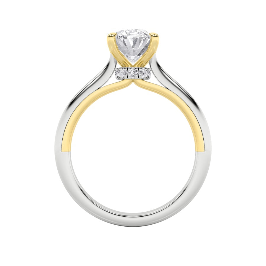 Oval Shape Solitaire Engagement Ring lab grown diamond