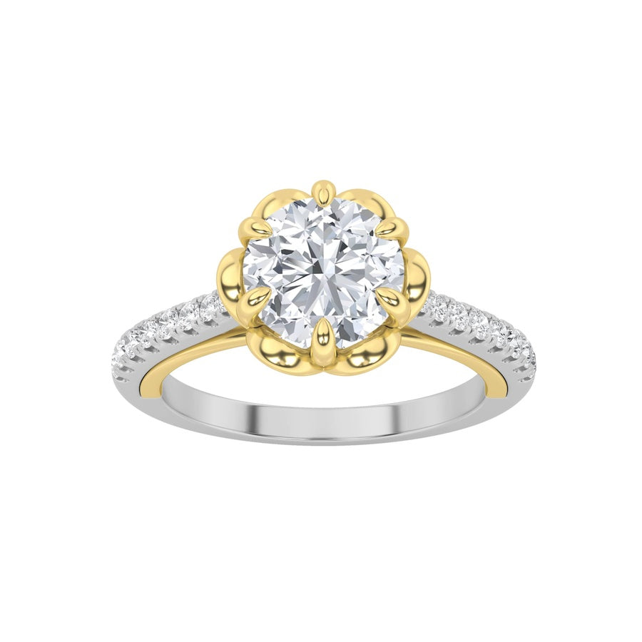 1.5Cttw Round Shaped Lab Grown Diamond (F/VS) Solitaire Engagement Ring in 14K Gold