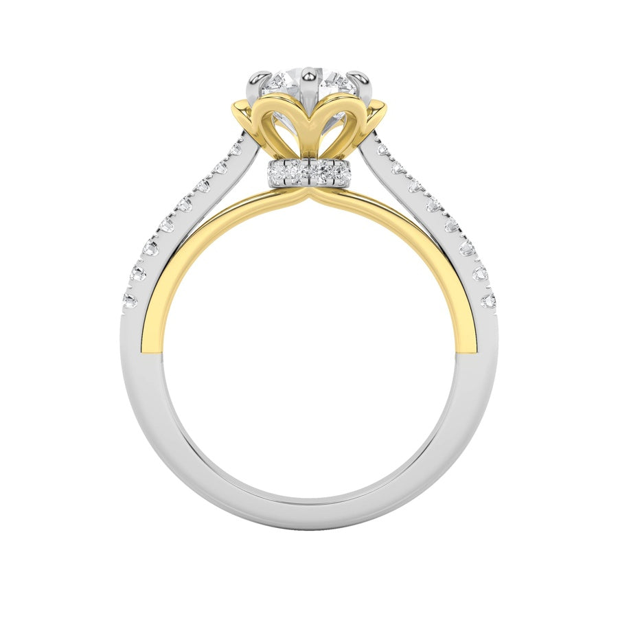 1.5Cttw Round Shaped Lab Grown Diamond (F/VS) Solitaire Engagement Ring in 14K Gold