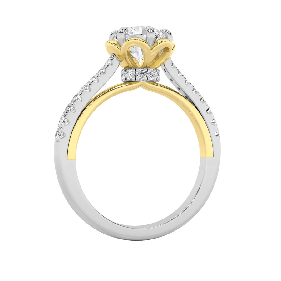 1.5Cttw Round Shaped Lab Grown Diamond (F/VS) Solitaire Engagement Ring in 14K Gold